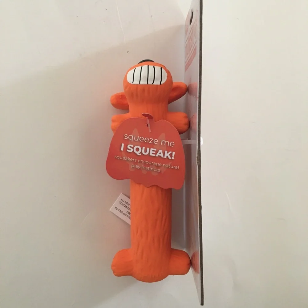 6” Dog Toy Latex Squeaker Orange Dog by Multipet